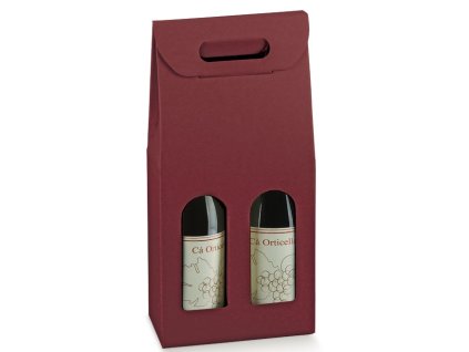 91943 Krabice na víno 2 láhve, červená