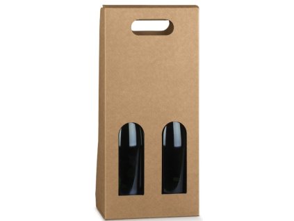 91942 Krabice na víno 2 láhve, hnědá