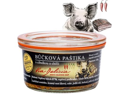 21044 Via Delicia bůčková paštika s cibulkou a chilli 130g